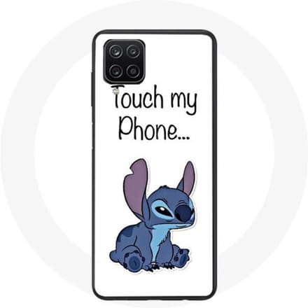 Samsung Galaxy A12 hoesje Lilo en Stitch schattige witte achtergrond wit