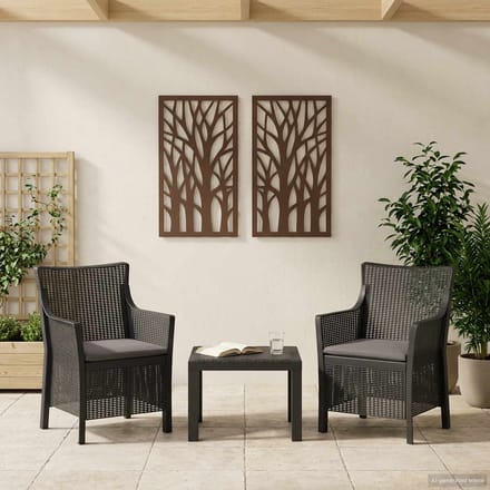 vidaXL - Lounge - Set - 3 - st - Antracietkleurig - PP