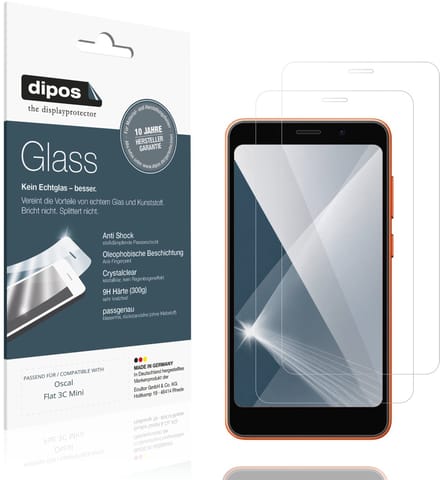 dipos – 2x Pantserfolie geschikt voor Oscal Flat 3C Mini | 9H Screenprotector