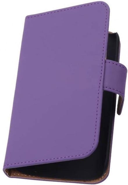 Bookstyle Wallet Case Hoesjes Geschikt voor HTC One mini M4 Paars