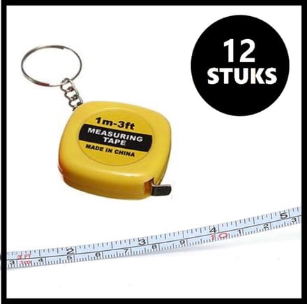 Sleutelhanger - Rolmaat 1mtr. - 12 stuks
