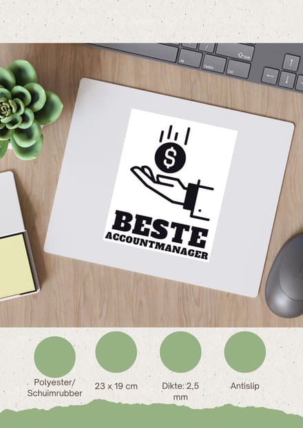 Akyol - beste accountmanager Muismat - Beste accountmanager - collega - welkom - afscheid - 23 bij 19 cm