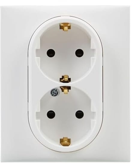 Dubbel stopcontact 2 x 2 P+T 16 A voor inbouwinstallatie - Wit