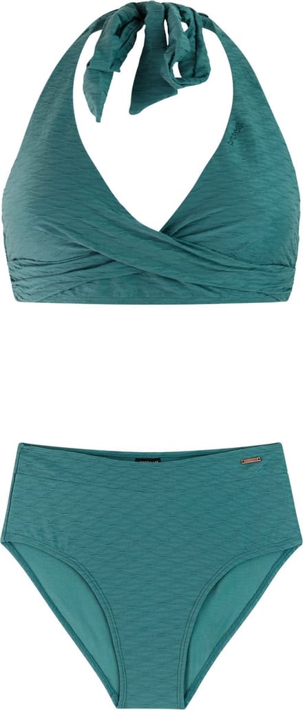 Protest PRTFrea - Bikini set Dames - Clipsluiting - Vaste vulling - Normale pasvorm - Hoge taille - Volledige dekking - Zwart