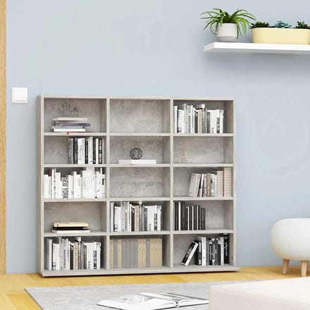 vidaXL - Cd-kast - 100x23x89,5 - cm - bewerkt - hout - betongrijs