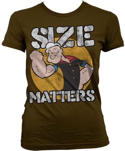 Popeye Size Matters Girly T-shirt voor dames, bruin