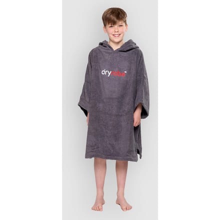 Dryrobe Towel Robe Organic Kids 5-9 Surf Poncho grijs