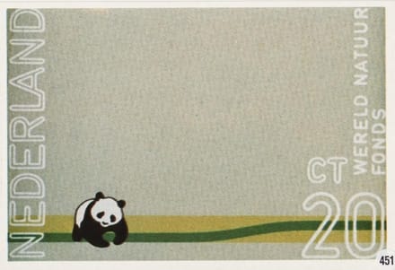 Briefkaart met afbeelding Panda-beertje postzegel