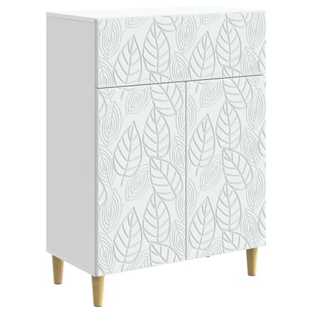 vidaXL - Dressoir - Wit - 66 - x - 34,5 - x - 90 - cm - Bewerkt - hout