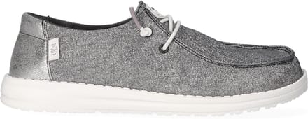 HEYDUDE - Wendy Metallic Sparkle Dames Instappers Charcoal - Maat 38