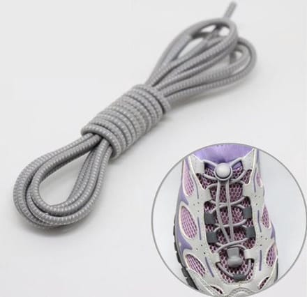 Lock veters | Ronde Elastische Schoenveters - Elastische veters - Hardlopen | Schoenveters | Laces | Grijs