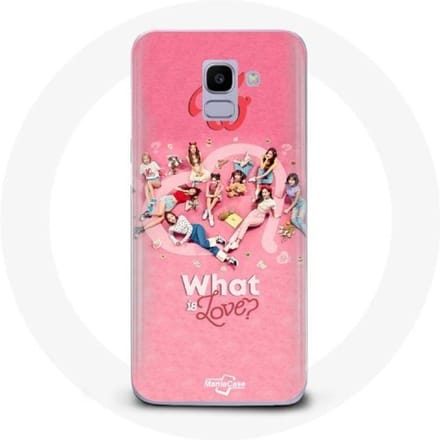 Coque pour Samsung Galaxy A8 2018 TWICE Logo Rouge Affiche What Is Love