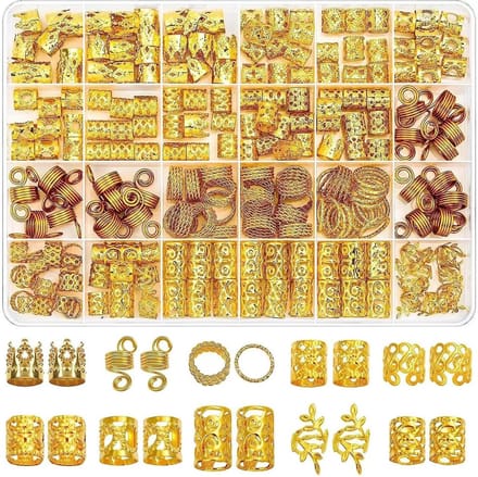 220 Stuks Haarversieringen Set: Dreadlocks Kralen, Metaal Ringen en Kristal Charms voor Haar