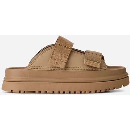 UGG® GoldenGlow Slide for Kids in Dark Sand, Size 1, Synthetic/Polyester