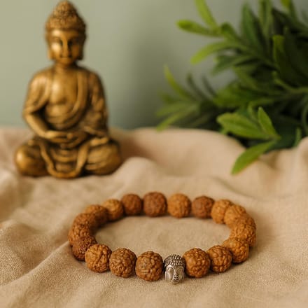 Rudraksha Buddah Bangle Mala - Natuurlijk