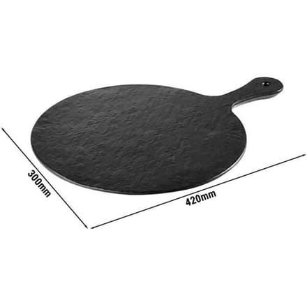 GGM Gastro (6 Stück) Tablett - SLATE ROCK - Melamin - Ø 300mm - Höhe: 15mm