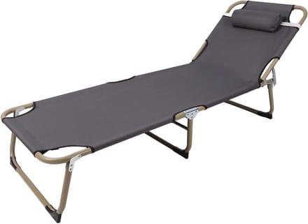 Draagbaar campingbed - Opvouwbaar veldbed - Outdoor reizen - Verstelbare rugleuning - 173 x 56 cm - Grijs