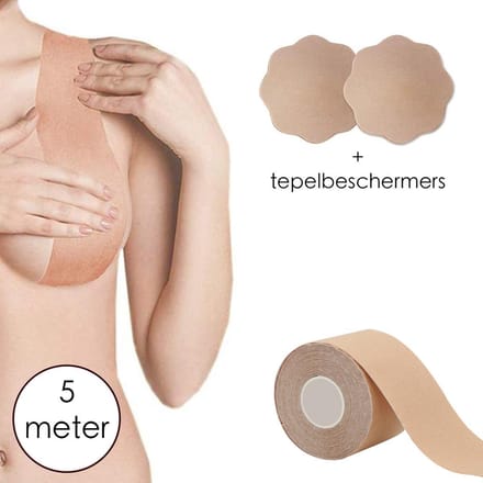 Boob tape 5 meter + tepel covers - BH Tape - Plak BH