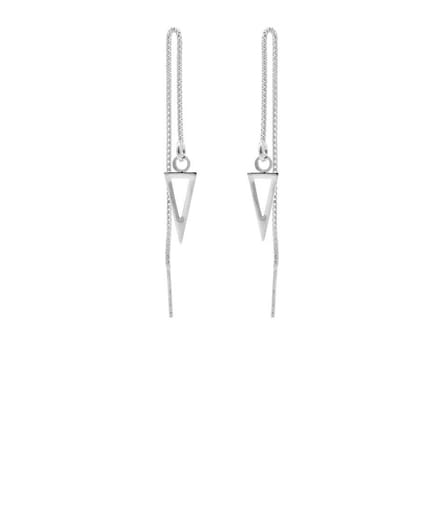 Karma Pull Through Triangle Silver Oorbellen M1801
