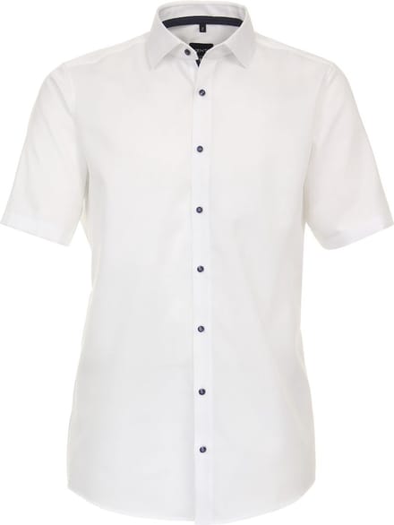Wit Strijkvrij Overhemd Korte Mouw Venti Modern Fit - M