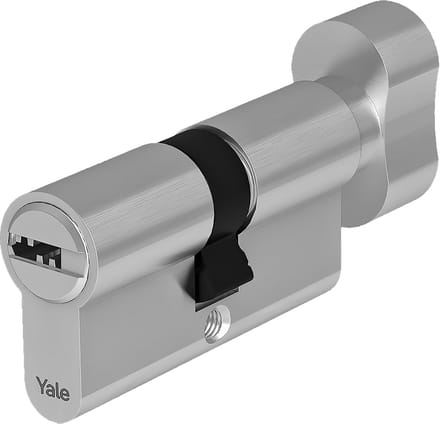 Veiligheidscilinder Europees Profiel Nikkel met Knop 30/45mm en Drie Sleutels