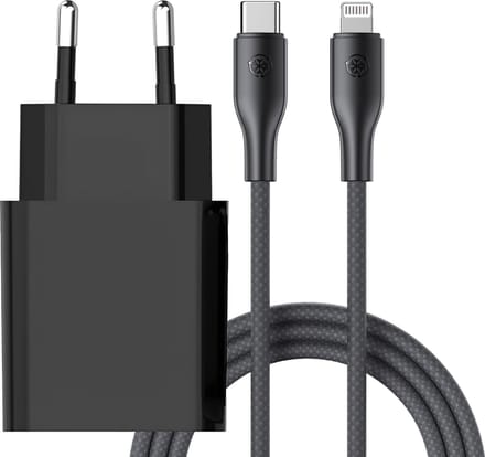 Usb-C Snellader geschikt voor iPhone Oplader met Kabel 3 Meter - 20w - Power Delivery 3.0 - Zwart
