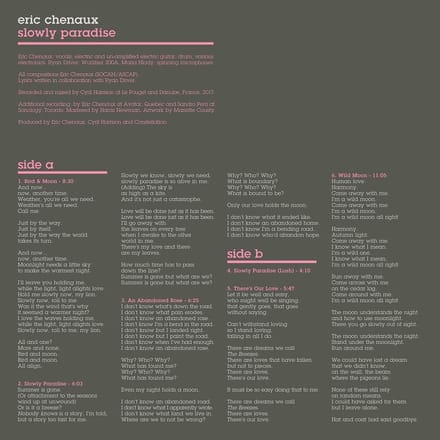 Eric Chenaux - Slowly Paradise (CD)