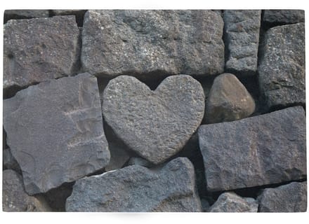 Deurmat Hart in steen 75x50cm