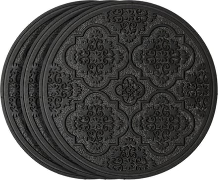 Sierstenen Tuin - Pad Stenen - Decoratief Pad - Gevulkaniseerd Rubber - Set van 3 - Zwart