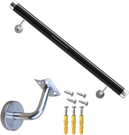 Trapleuning Kit - Veiligheidsreling - Veilig Traplopen - Aangepaste Lengte - Tot 6 Meter - Zwart