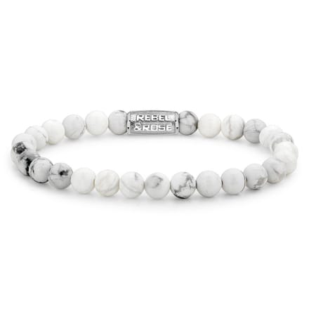Rebel & Rose Virgin White Armband RR-60016-S – Wit Howliet 6mm