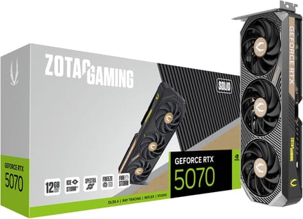 Zotac Gaming NVIDIA GeForce RTX 5070 SOLID - Videokaart - 12GB - GDDR7 - PCIe 5.0 - 1x HDMI 2.1 - 3x DisplayPort 2.1