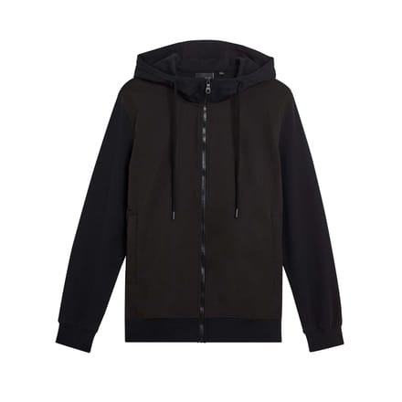 Lyle & Scott Heren Hybrid Softshell Volledige Ritssluiting Hoodie (Zwart)