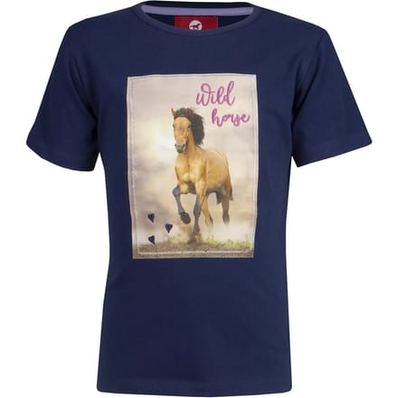 T-shirt met opdruk voor kinderen Red Horse SS23