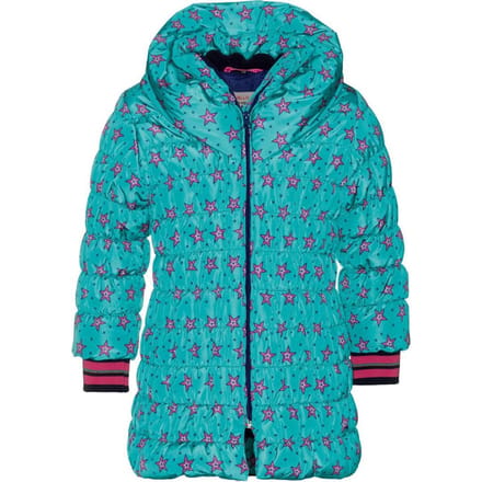 Mim-pi - Maat 122 - Meisjes Jas - Turkoois met multicolor
