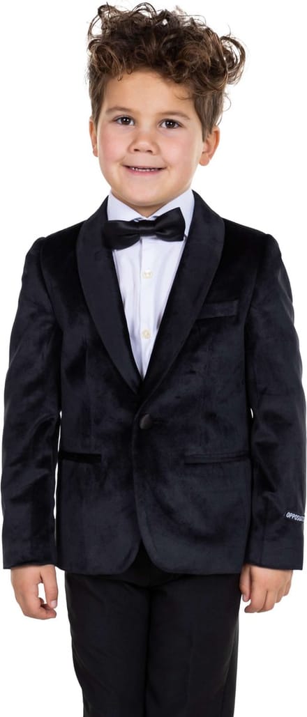 OppoSuits Deluxe Kids Dinner Jacket - Black - Jongens Blazer - Kerst, Bruiloften - Zwart - Maat: EU 92/98 - 2 Jaar