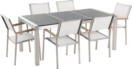 GROSSETO - Tuinset voor 6 - Grijs/Wit- Graniet