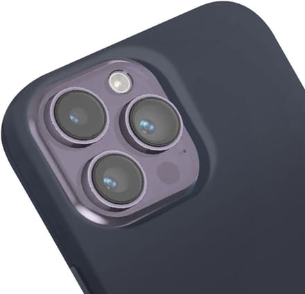 Jaym, Hoesje geschikt voor Apple iPhone 14 Pro - Siliconen MagSafe met Microvezel, Blauw