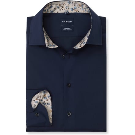 OLYMP Luxor Overhemd, Modern Fit, Global Kent, Marineblauw