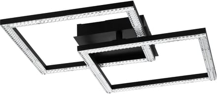 EGLO Lejias Plafondlamp - LED - 45 cm - Zwart - Kristal effect