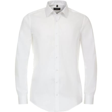 Redmond slim fit overhemd - popeline - wit