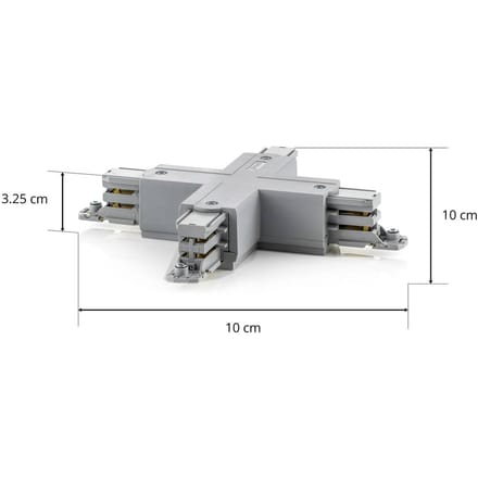 GLOBAL X-verbinder 3-fase stroomrail Noa, grijs