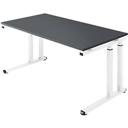 Schäfer Shop  Select Bureautafel SET UP, C-poot onderstel, 1600 x 800, grafiet/wit