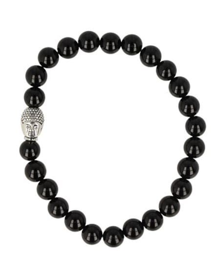 Onyx kralen armband boeddha mannen