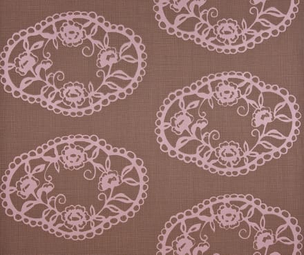 Dutch Wallcoverings Vliesbehang ornament ovaal - bruin/roze