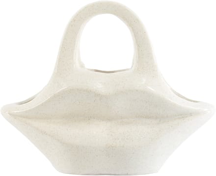 HomeBound by KY | Aardewerk vaas lips beige | bloemenvaas | 25x8x20cm