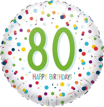 Amscan Folieballon Confetti Bday 80 43 Cm Wit