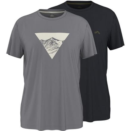 CRIVIT Set van 2 heren sportshirts met UV-bescherming 50+ (Zwart/grijs, M)