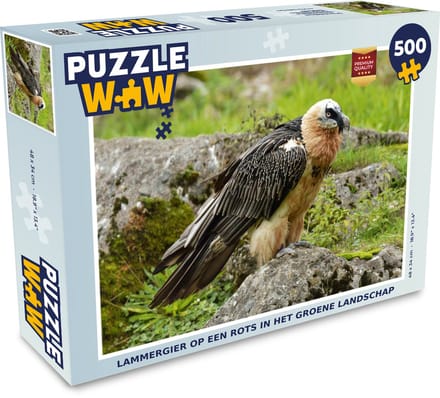 Puzzel Lammergier op een rots in het groene landschap - Legpuzzel - Puzzel 500 stukjes