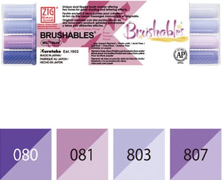 Zig Brushables Purple 4 colors set